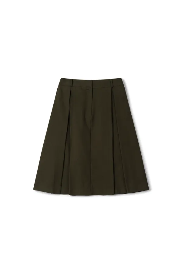 Page pintuck skirt_khaki