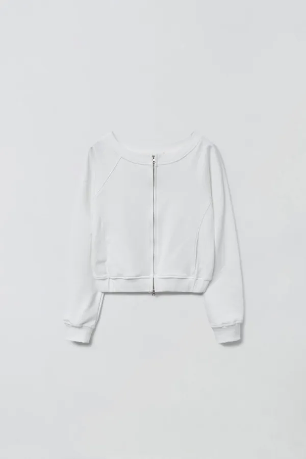 BOAT NECK ZIP-UP_WHITE
