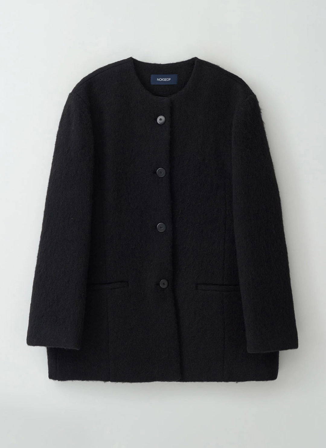 녹섭 [10차 리오더][L 사이즈 추가] Alpaca blend half coat_black (10/30 이내 출고) 상품 이미지 1