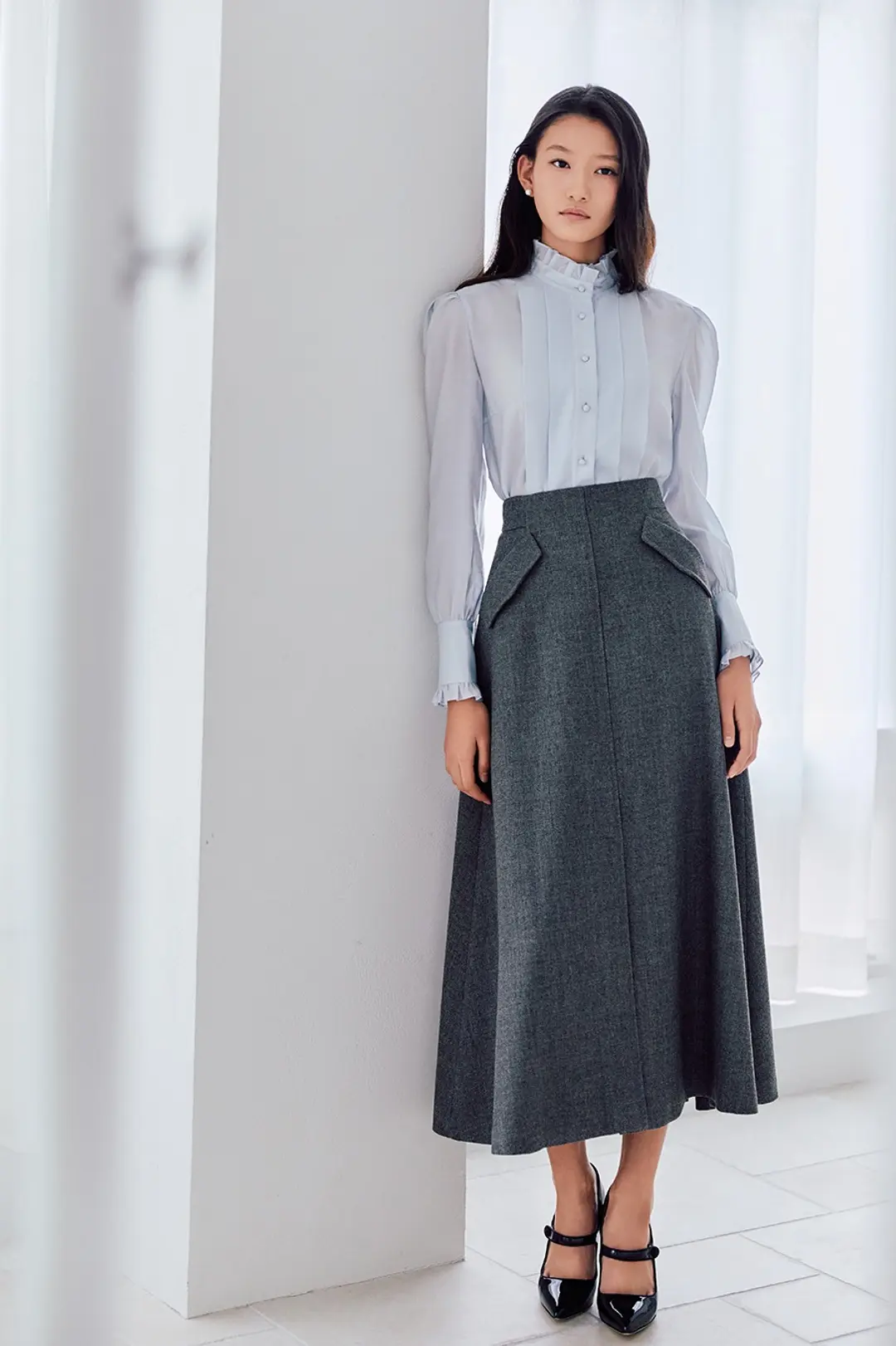 하나보 NO.23 SKIRT - CHARCOAL GREY 상품 이미지 1