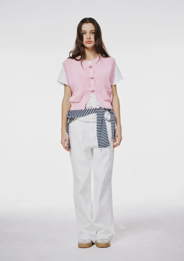 Cutie Button Knit Pink