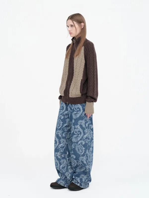 Paisley Wide Jeans [Mid Blue]