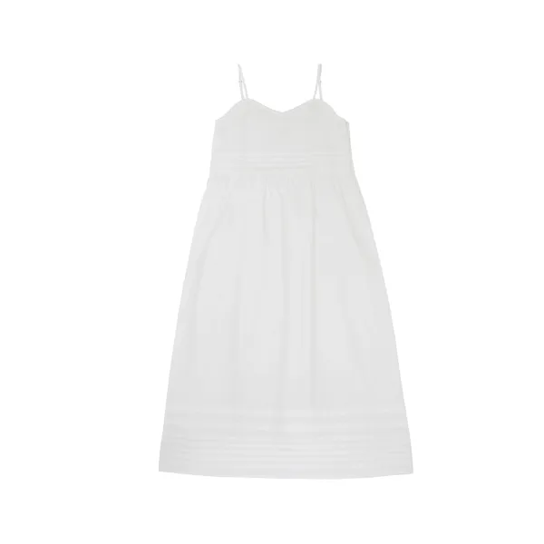 Long Pintuck Dress (pure ivory)