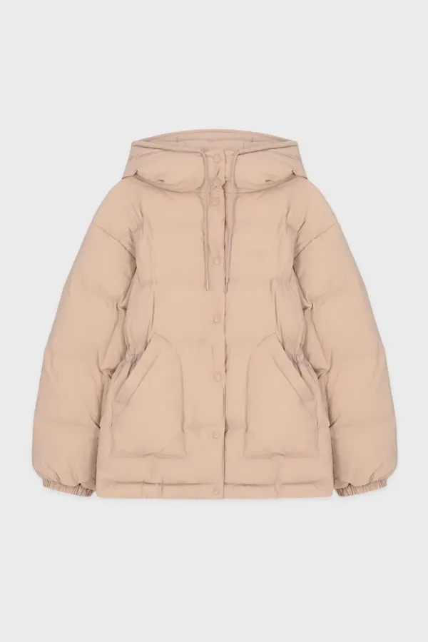 Hoodie Puffer Jacket (Vintage Pink)