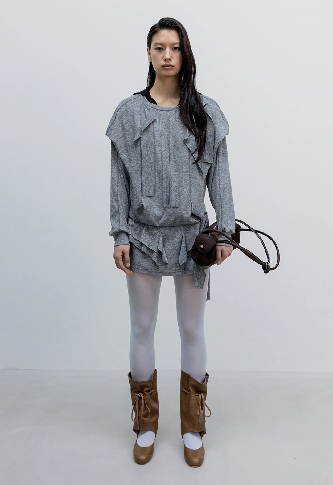 오픈와이와이 HOODIE SLEEVE LAYER, BLACK 상품 이미지 2