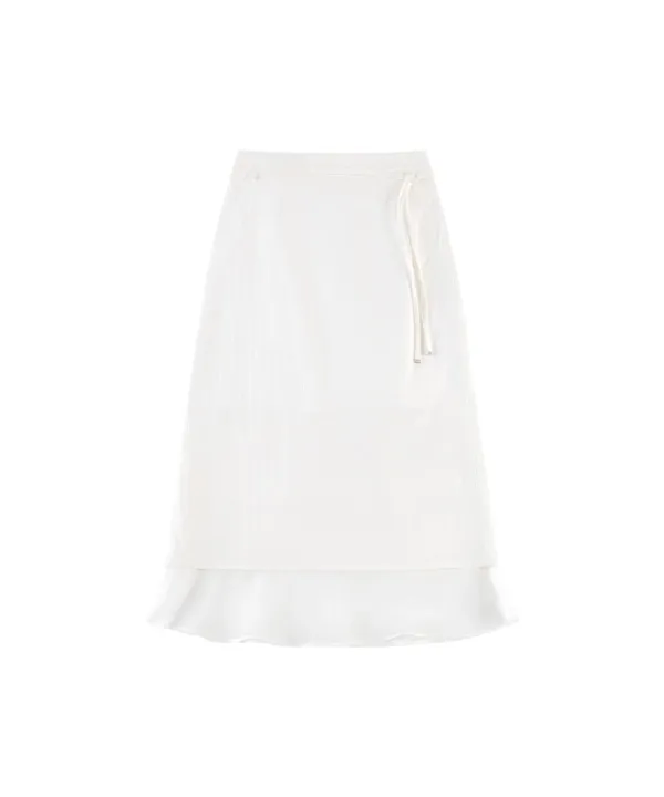 P3284 오버레이 미디 스커트_White