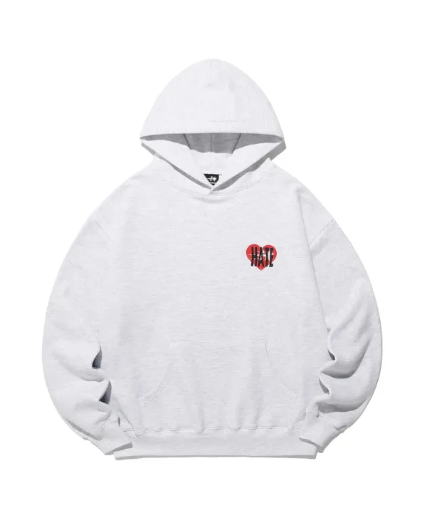 hate heart logo hoodie[light grey]