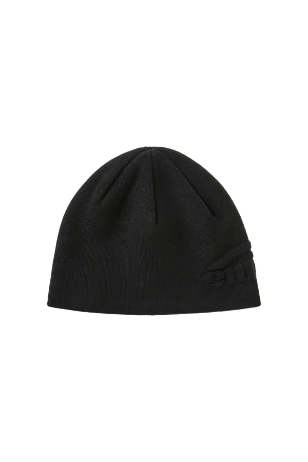 BOUCLE JACQUARD LOGO BEANIE-BLACK