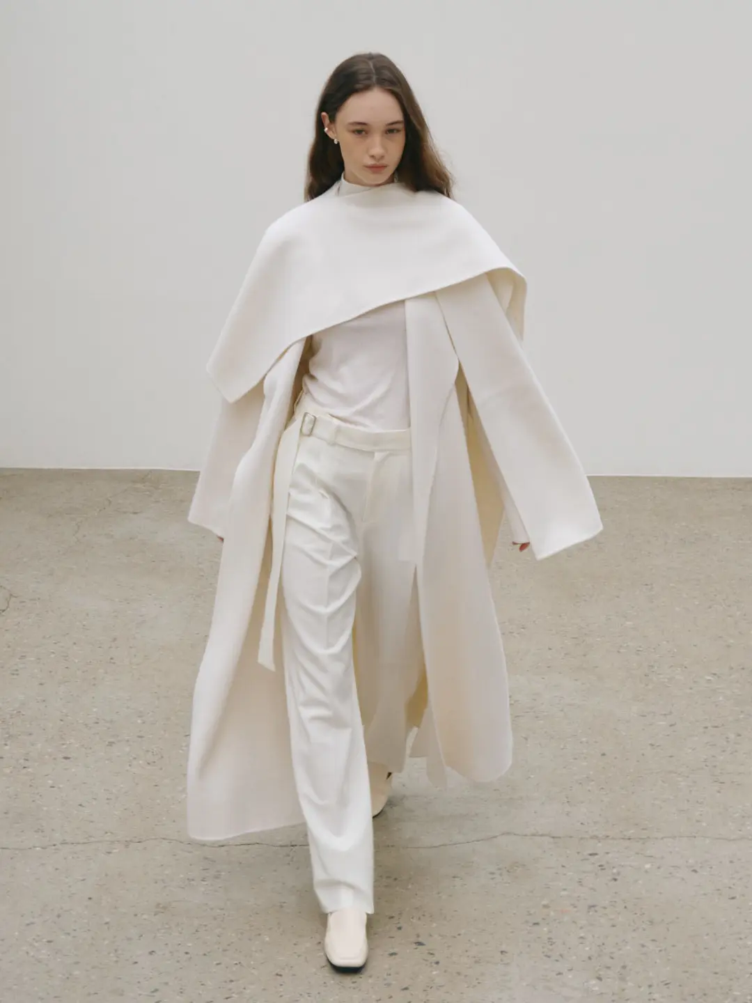 뮤제 [3rd] [ANGORA 20%] PONT NEUF Cashmere Handmade Unbalance Muffler_Ecru Ivory 상품 이미지 2