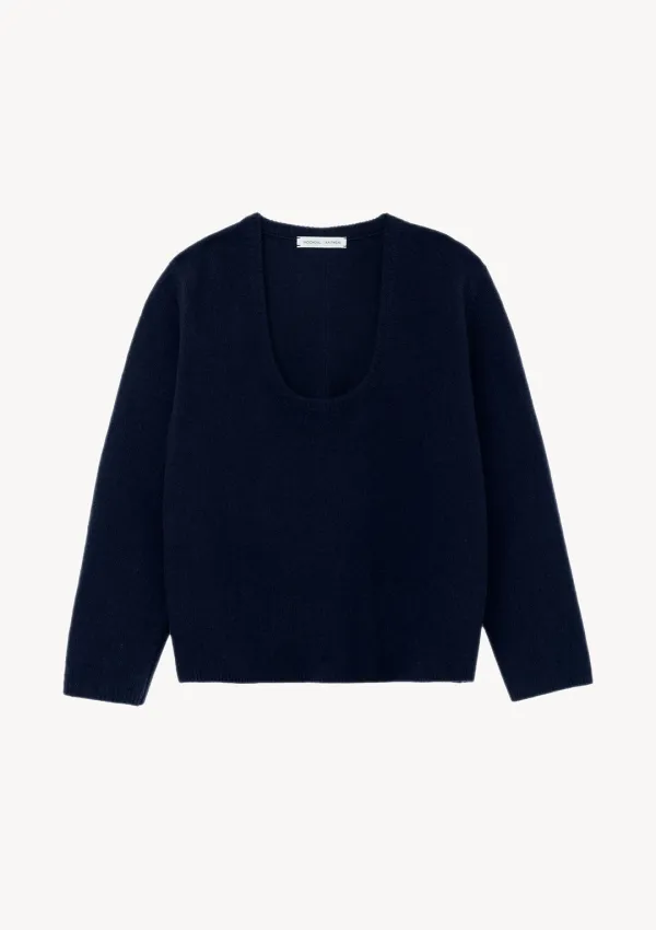 Ellen U-Neck Knit in Navy