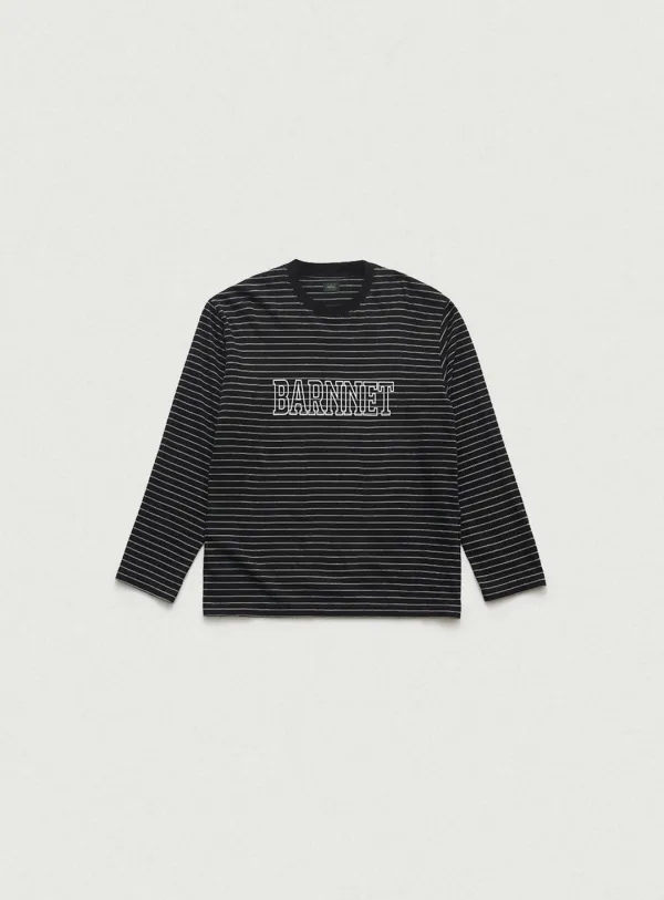 Barnnet Stripe Overfit T-shirt_Black