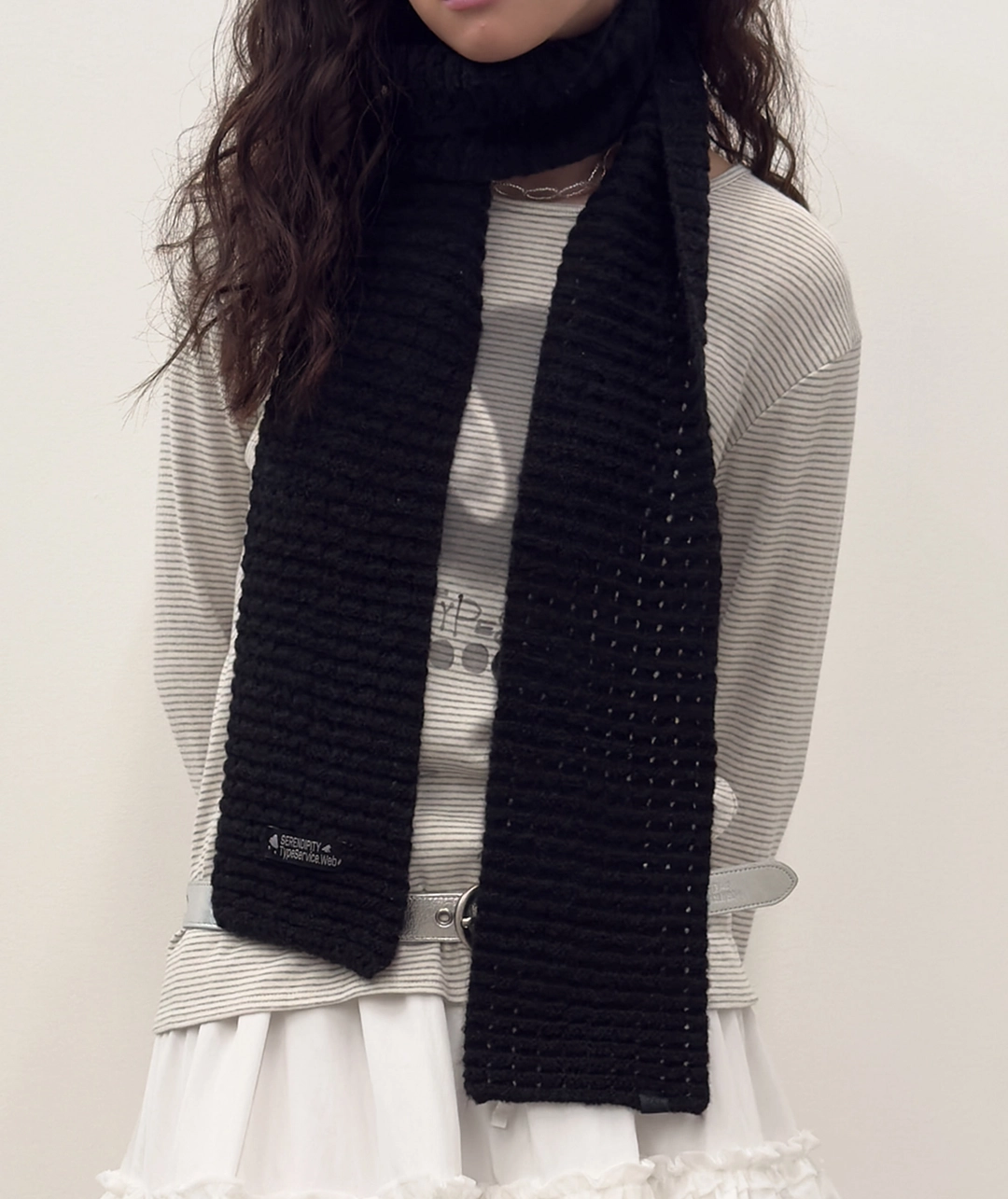 타입서비스 Textured Clean Scarf [Black] 상품 이미지 2