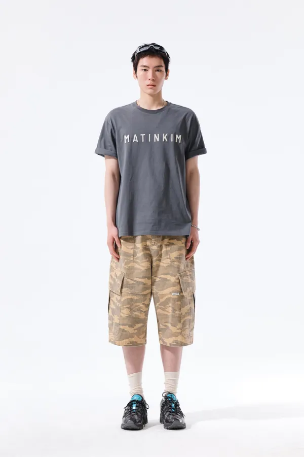 CAMOUFLAGE CARGO BERMUDA PANTS FOR MEN IN CAMEL