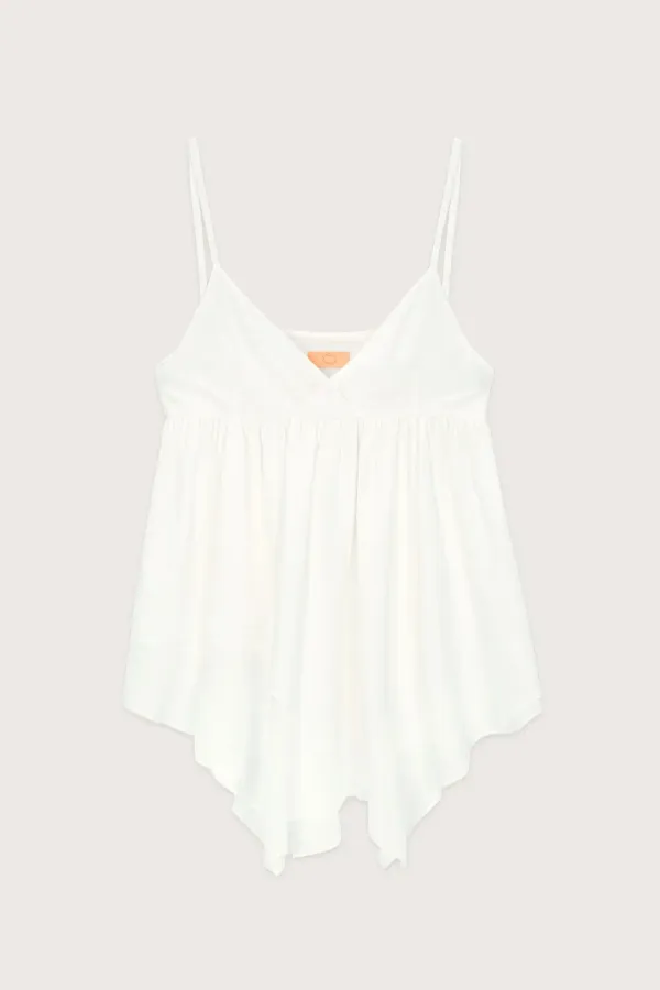 Double Frill Sleeveless Blouse (White)