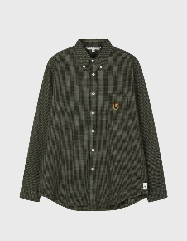 CREST WASHED FLANNEL SHIRT / Khaki