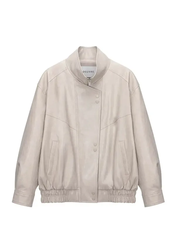 Asymmetric Placket Faux Leather Jacket SL4AJ820-91