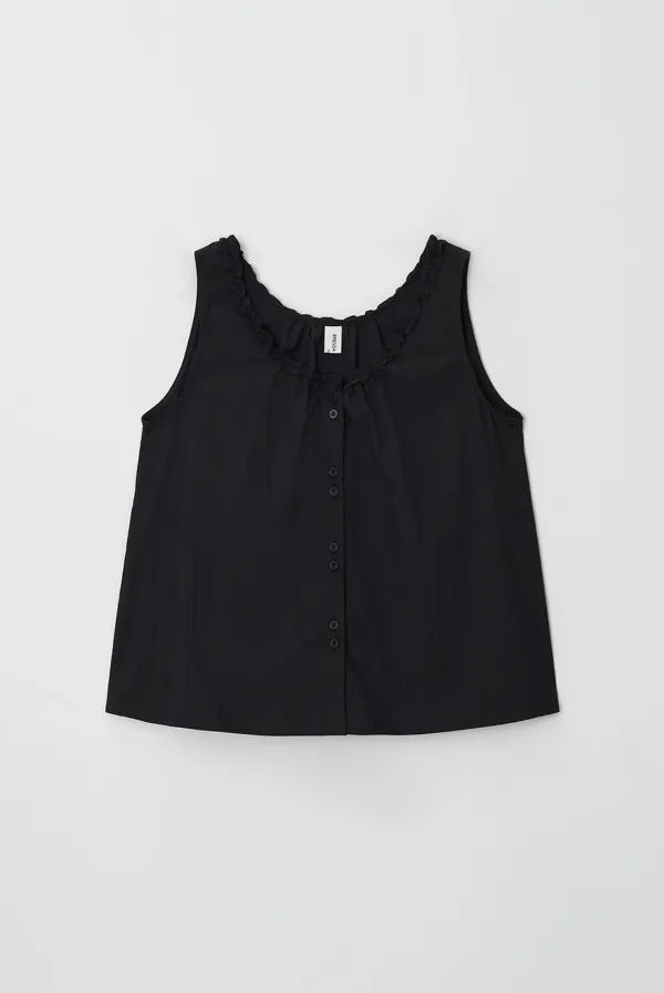 mini frill blouse - black