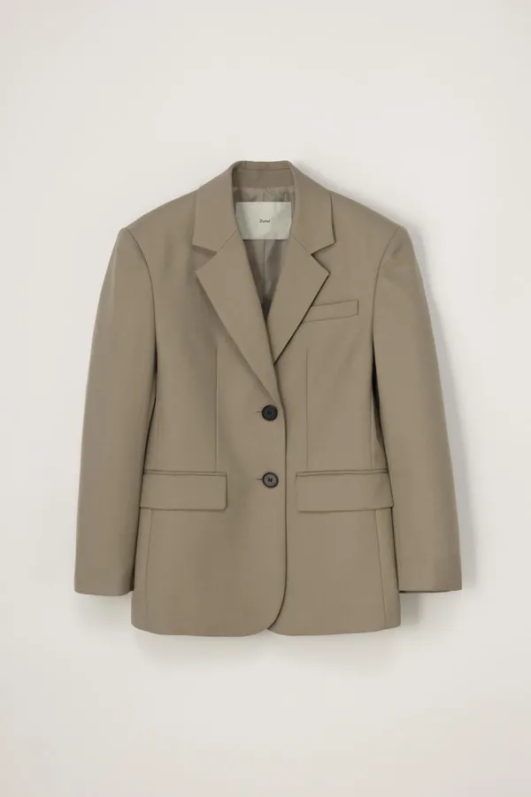 ESSENTIAL 2 BUTTON WOOL BLAZER SAND BEIGE_UDJA6A202CM
