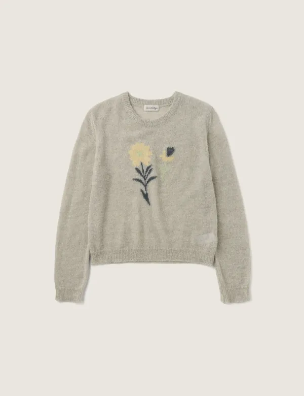 Daisy Flower Knit (Melange Gray)