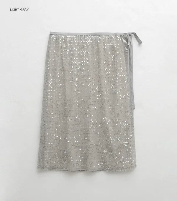 (SK-4984)SHINE SATIN LAYERED SKIRT
