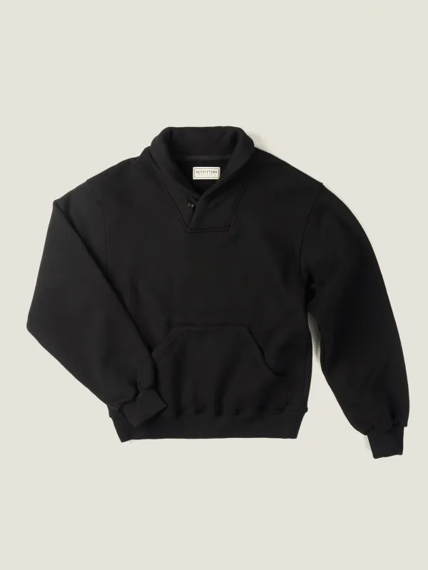 (-15%) SHAWL COLLAR SWEATSHIRT [ Deep Black ]
