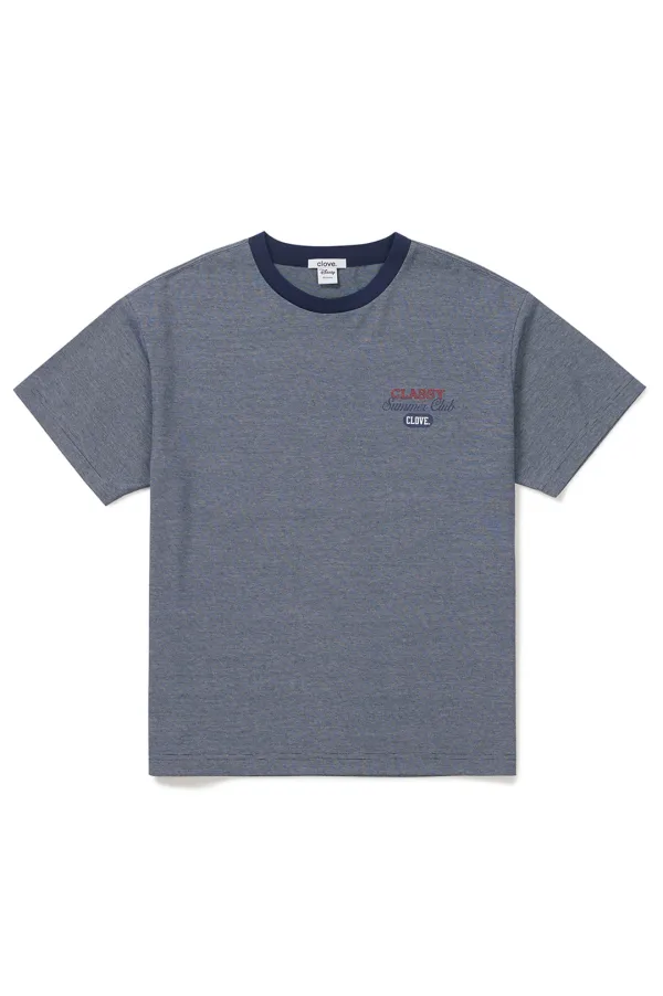 [26SM clove] Mickey_Stripe T-Shirt (Navy)