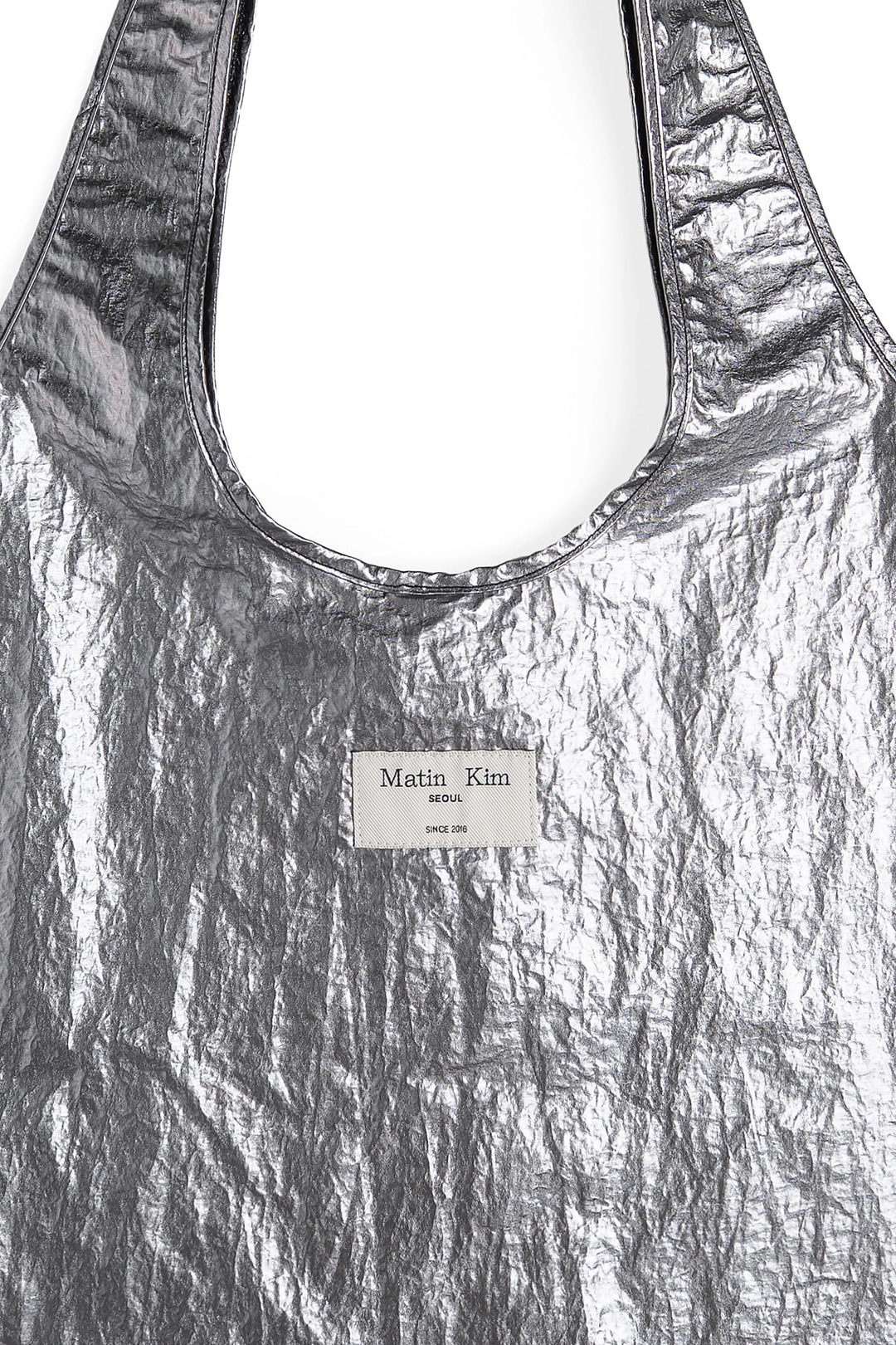 마뗑킴 MATIN LINE STITCH ECOBAG IN DARK SILVER 상품 이미지 3