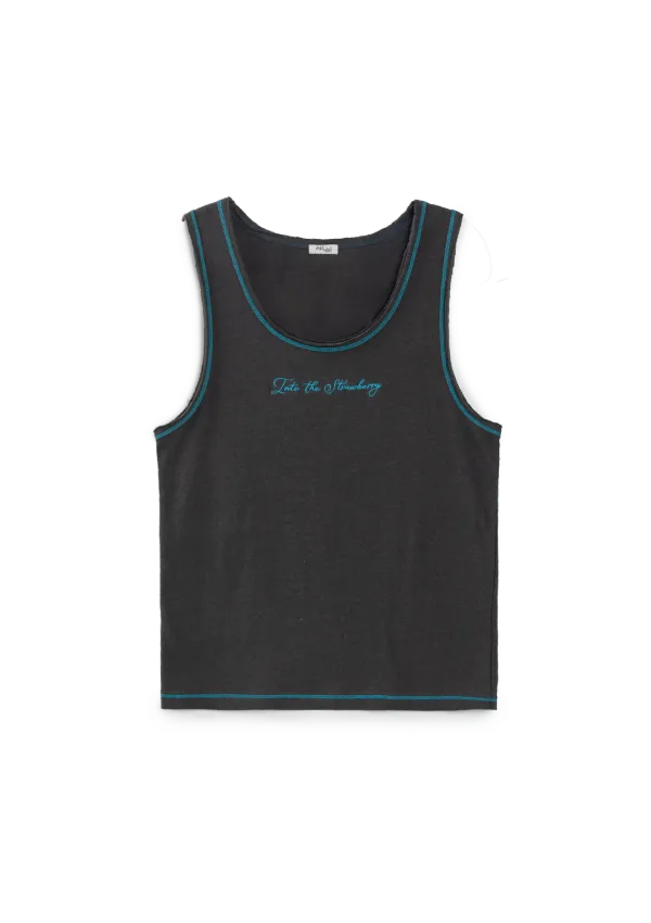 Mused Into Sleeveless T-shirt - Charcoal