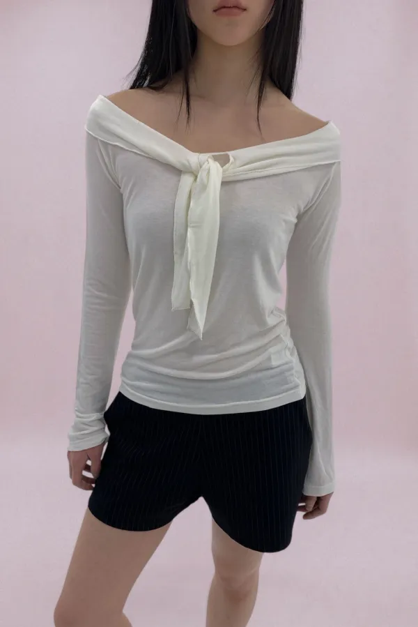 Roe ribbon t-shirt / White