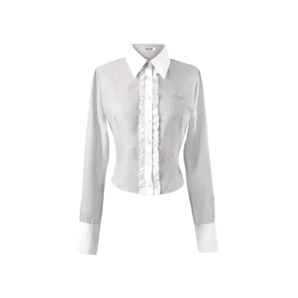 Lace Veil Shirt [Gray]