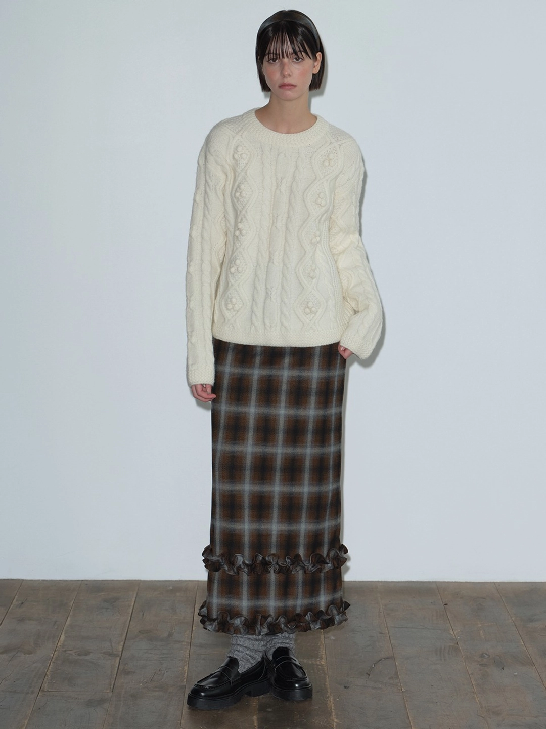 마가린핑거스 FRILL MAXI SKIRT (BROWN) 상품 이미지 2