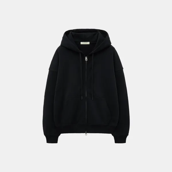 SITP5227 루즈 핏 아르코 후드 집업_Black