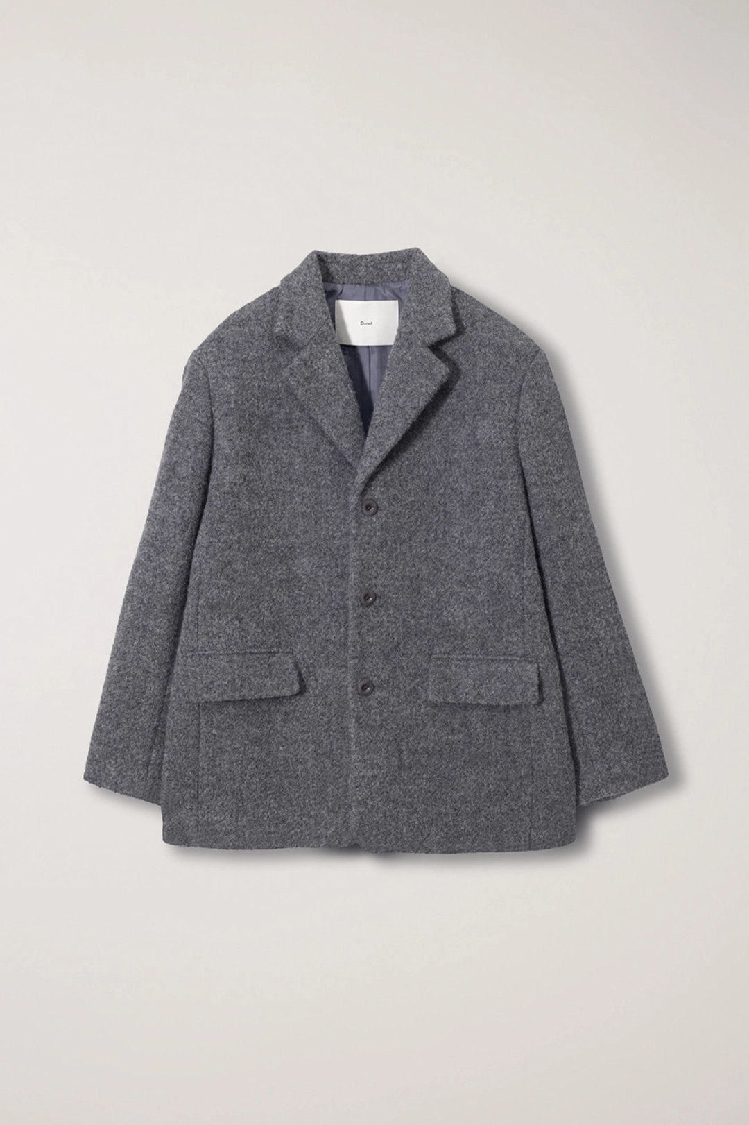 던스트 UNISEX 3 BUTTON BOUCLE WOOL JACKET MELANGE GREY 상품 이미지 1
