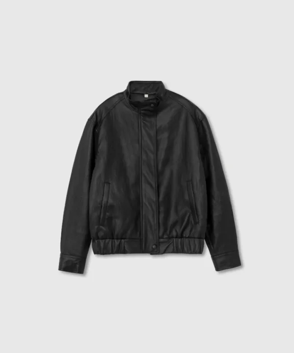Classic leather blouson (Black)