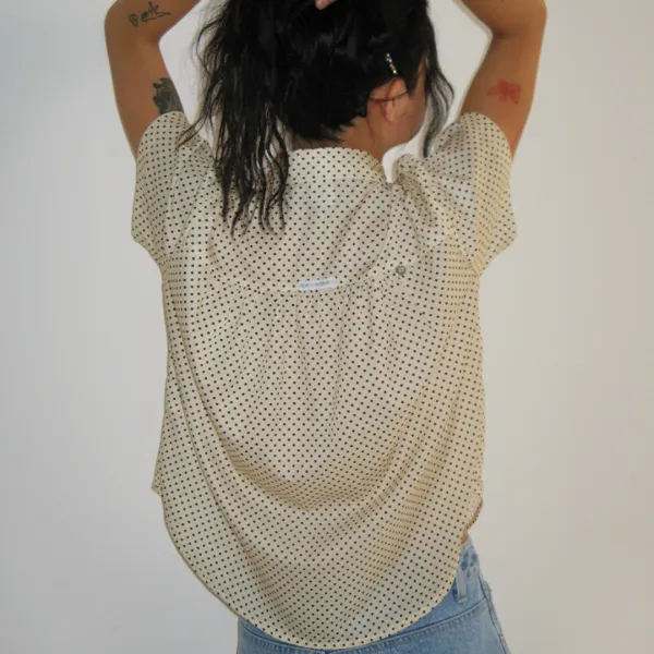 POLKA DOT SHORT SLEEVE SHIRT CREAM