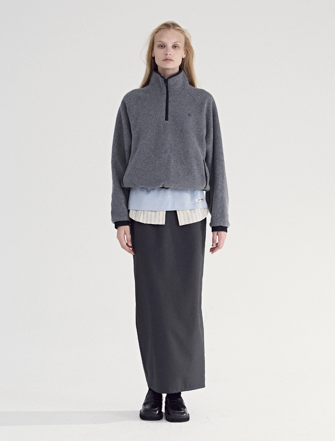 솔티페블 FLEECE HALF ZIP-UP [CHARCOAL] 상품 이미지 2