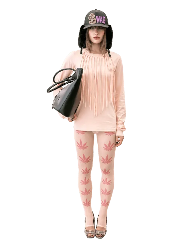 Stoner Girl Tights Pale Pink
