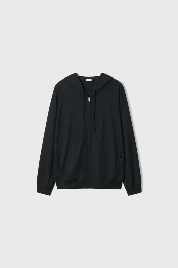 [2nd] Brushed Jersey Zip Hoodie (Black)