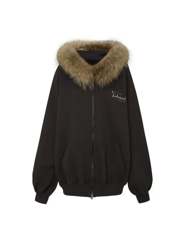 Call Number Fur Logo Hoodie (Charcoal)