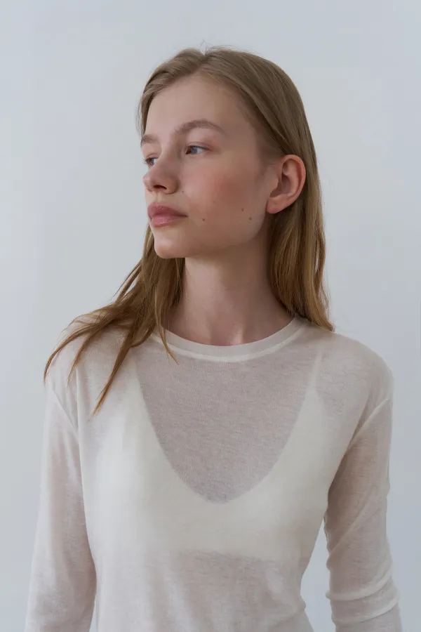 [26FW] SOFT WOOL TENCEL T-SHIRT_IVORY