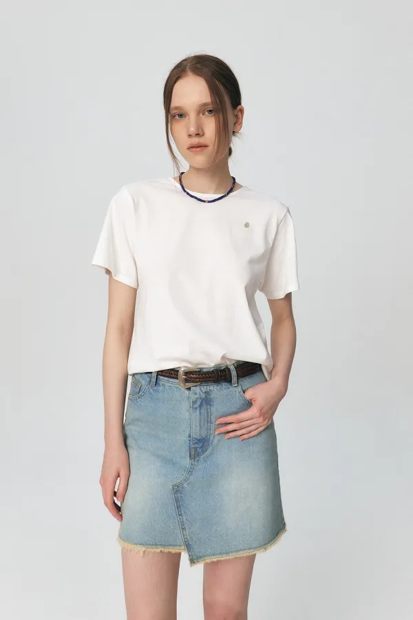 Twisted Back Detail T-shirt, Ivory