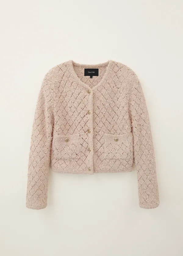 CHIXLABEL H 26SS 안젤로 니트 가디건 - Peach Beige