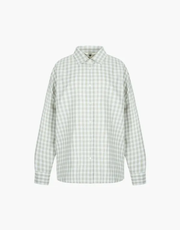 check oversized shirts - light green