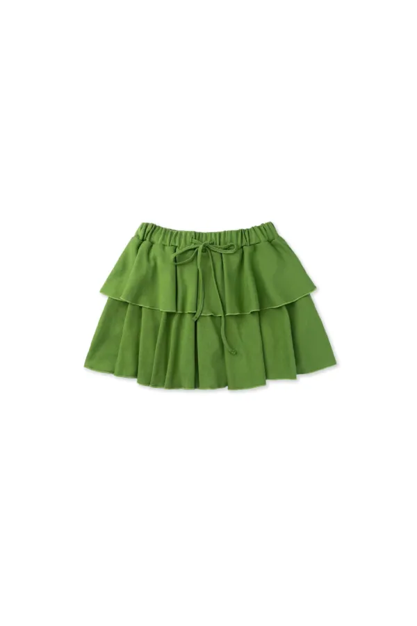 Fluffy double skirt_green