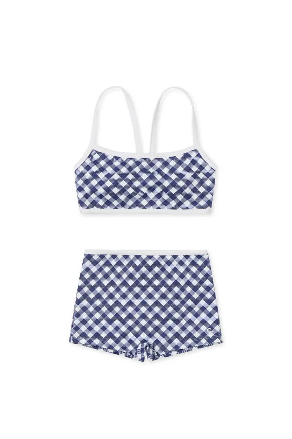 [25SS clove] Gingham Bikini (Dark Navy)