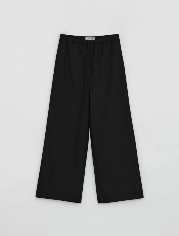 WOOL STRAP PANTS [BLACK]