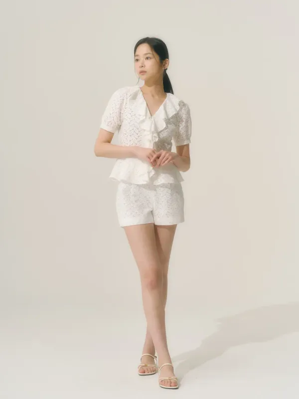 Eyelet lace pants