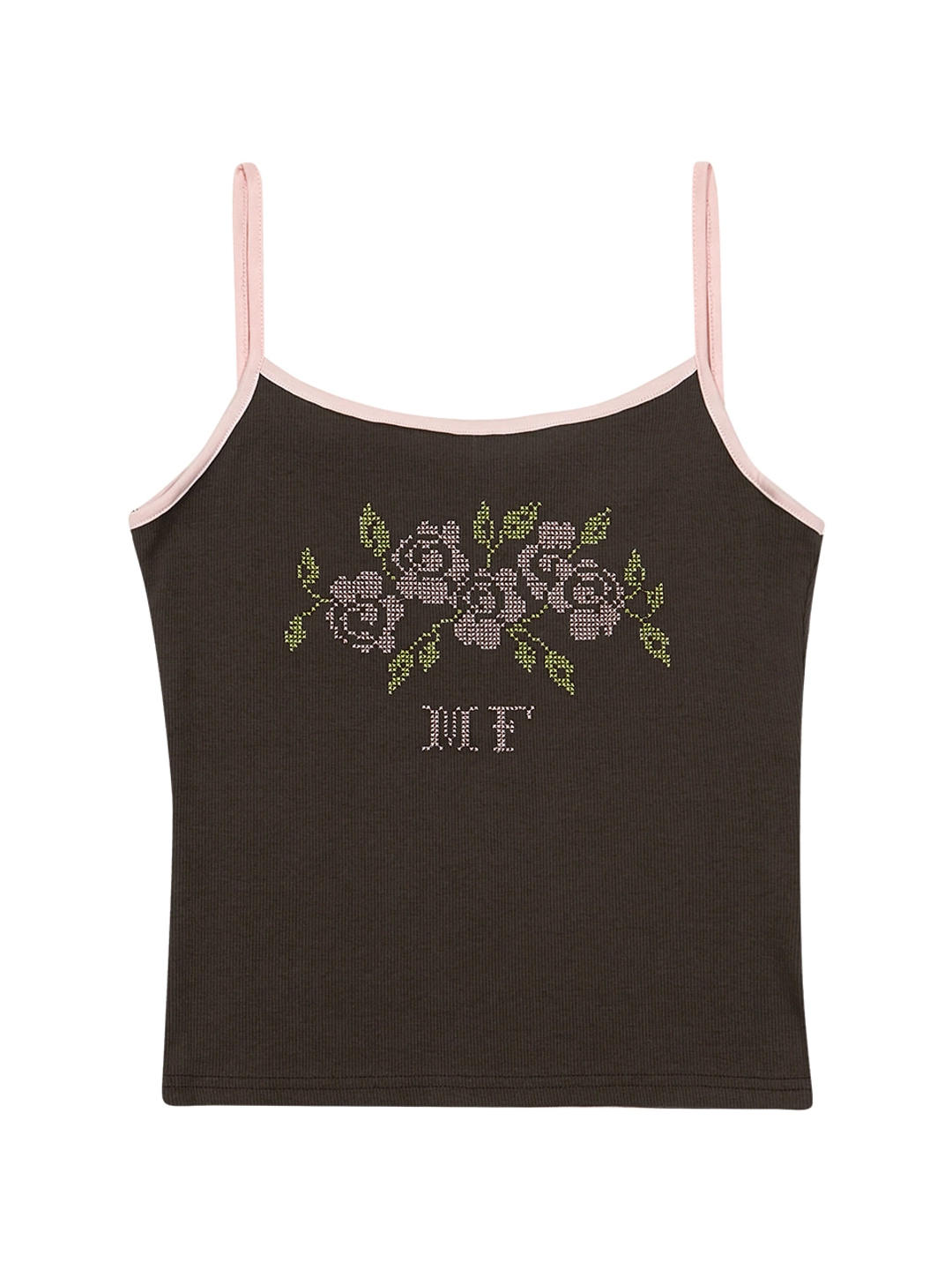 마가린핑거스 ROSE EMBROIDERY TANK TOP (BROWN) 상품 이미지 1