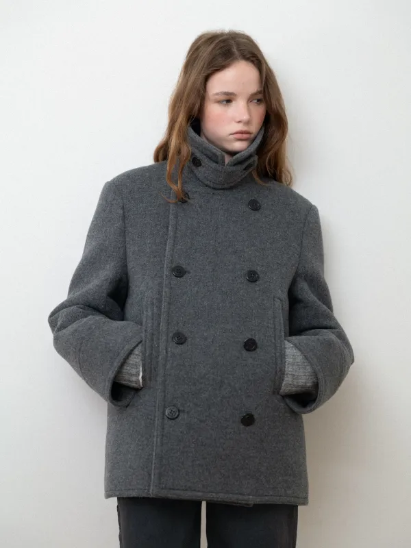 Chelsea pea coat_charcoal grey