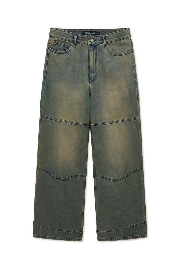 WESTERN DETAIL DENIM PANTS FOR MEN IN BLUE